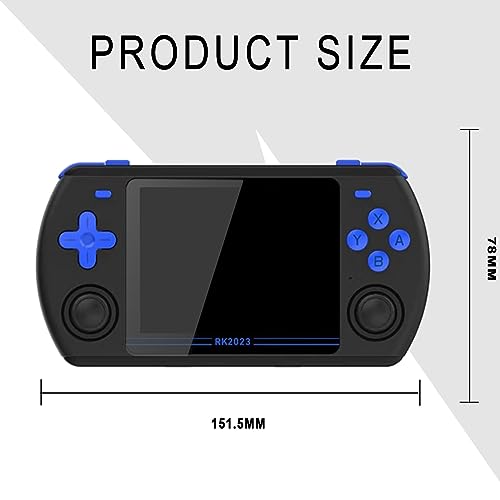 Handheld Video Game Console Retro Game Console 3.5'' IPS 640*480 Screen Portable Game Console Support TV Connection and Save Game-Black||RK2023(16G+256G)