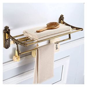 towel bar rack towel rail for bathroom,punch-free bath hand towel holder,bathroom towel rail,european antique bathroom rack space aluminum towel bar/towel rack (color : double rod, size : christmas