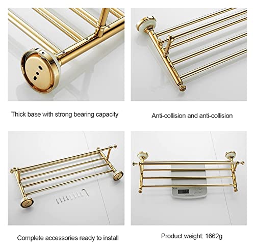 Towel BAR Rack Towel Rail for Bathroom,All Copper European Hand Towel Holder,Jade Bath Towel Rail,Bathroom Hardware Bathroom Rack Towel Bar/Towel Rack (Color : Double Rod, Size : Christmas Reindeer