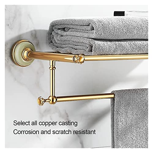 Towel BAR Rack Towel Rail for Bathroom,All Copper European Hand Towel Holder,Jade Bath Towel Rail,Bathroom Hardware Bathroom Rack Towel Bar/Towel Rack (Color : Double Rod, Size : Christmas Reindeer