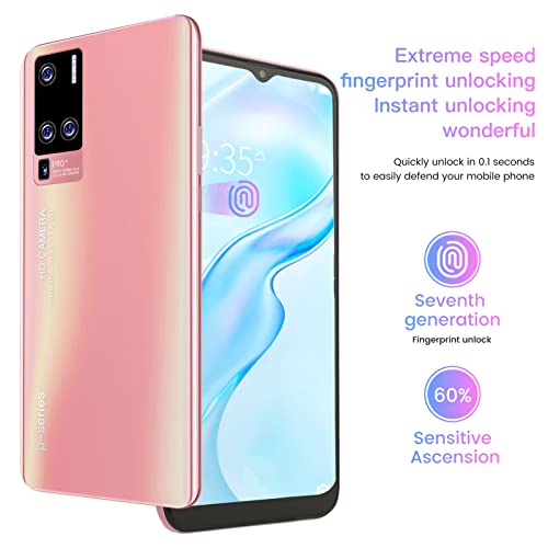 Unlocked Cellphone, 4000mAh Cellphone 10 Core Processor 5G 6.53in IPS Dropscreen Dual Card Slots Face Recognition for Birthdays (US Plug 110V)