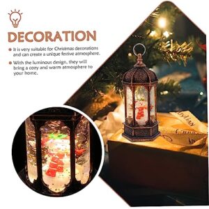 DOITOOL 1pc Hexagon Lamp Lantern Snow Globes for Christmas Snow Globes Portable Lantern Micro Landscape LED Night Light Festival Gift Christmas Ornament Small LED Ornament Shine