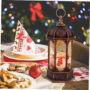 DOITOOL 1pc Hexagon Lamp Lantern Snow Globes for Christmas Snow Globes Portable Lantern Micro Landscape LED Night Light Festival Gift Christmas Ornament Small LED Ornament Shine