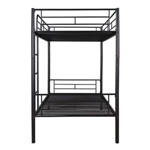 Tidyard Twin Over Twin Metal Bunk Bed (Black) for Bedroom Dorm Guest Room Home Furniture