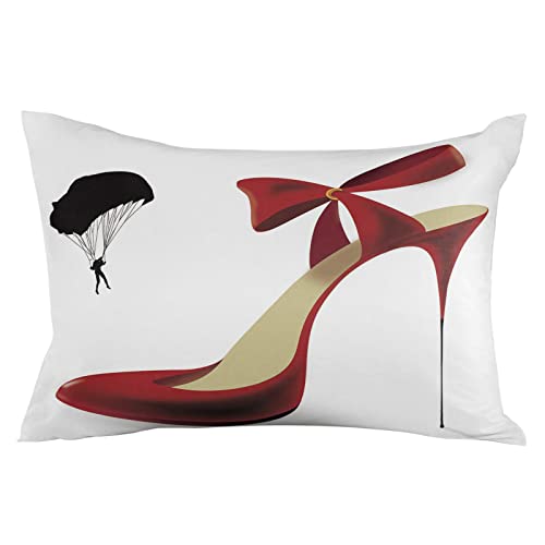 Maliyand Body Pillow Covers,Sexy Red High Heels Pattern Decorative Pillow Cover Pillow Case Cushion Cover for Bed Sofa Couch Home Decor 20"x26"