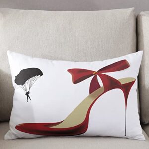 Maliyand Body Pillow Covers,Sexy Red High Heels Pattern Decorative Pillow Cover Pillow Case Cushion Cover for Bed Sofa Couch Home Decor 20"x26"