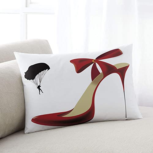 Maliyand Body Pillow Covers,Sexy Red High Heels Pattern Decorative Pillow Cover Pillow Case Cushion Cover for Bed Sofa Couch Home Decor 20"x26"