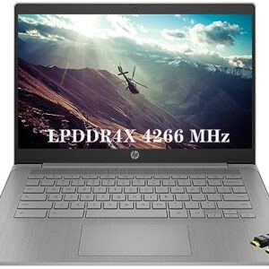 HP Chromebook 14 Inch Laptop for Students Home, Quad-Core Intel Celeron N4120, Intel UHD Graphics 600, 4GB LPDDR4X 4266MHz RAM, 64GB eMMC, Long Battery Life, HD Webcam, HDMI, Chrome OS, Modern Gray