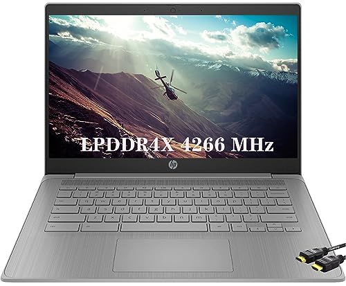 HP Chromebook 14 Inch Laptop for Students Home, Quad-Core Intel Celeron N4120, Intel UHD Graphics 600, 4GB LPDDR4X 4266MHz RAM, 64GB eMMC, Long Battery Life, HD Webcam, HDMI, Chrome OS, Modern Gray