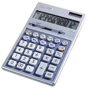 sharp el339hb semi-desk executive metal top 12-digit calculator