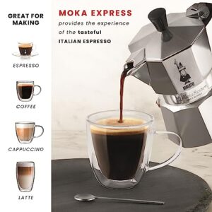 Bialetti - Moka Express: Iconic Stovetop Espresso Maker, Makes Real Italian Coffee, Moka Pot 3 Cups (4.3 Oz - 130 Ml), Aluminium, Silver