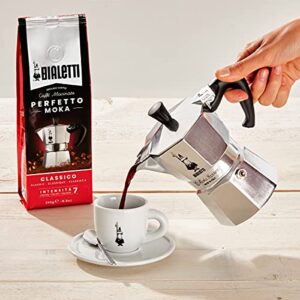 Bialetti - Moka Express: Iconic Stovetop Espresso Maker, Makes Real Italian Coffee, Moka Pot 3 Cups (4.3 Oz - 130 Ml), Aluminium, Silver