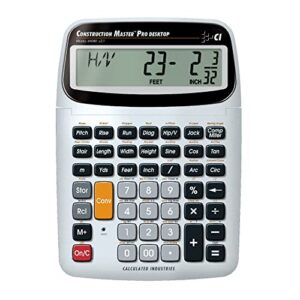 calculated industries 44080 construction master pro-desktop advanced construction math feet-inch-fraction calculator with trig tool for architects, estimators, contractors, builders and remodelers