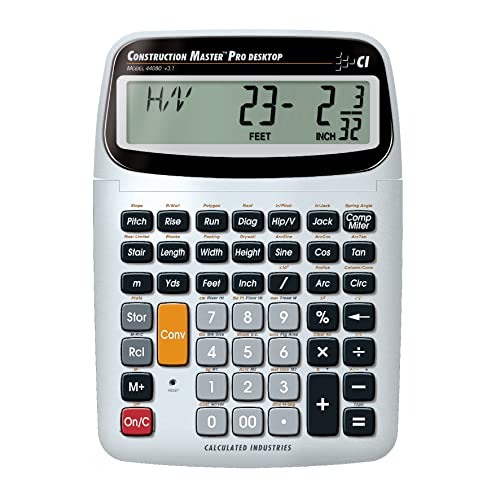 Calculated Industries 44080 Construction Master Pro-Desktop Advanced Construction Math Feet-Inch-Fraction Calculator with Trig Tool for Architects, Estimators, Contractors, Builders and Remodelers