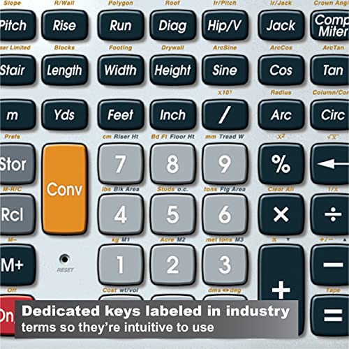 Calculated Industries 44080 Construction Master Pro-Desktop Advanced Construction Math Feet-Inch-Fraction Calculator with Trig Tool for Architects, Estimators, Contractors, Builders and Remodelers