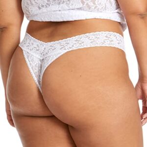 hanky panky, Plus Size Original Rise Thong, White, One Size (14-24)