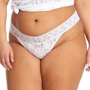 hanky panky, Plus Size Original Rise Thong, White, One Size (14-24)