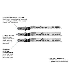 BOSCH T503 3-Piece Hardwood/Laminate Flooring T-Shank Jig Saw Blade Set