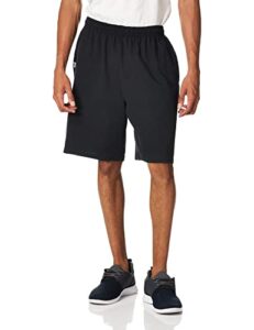 russell athletic mens cotton & jogger with pockets short, basic cotton - black, x-large us
