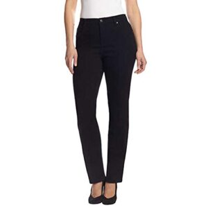 gloria vanderbilt women's amanda classic high rise tapered jean, black, 6