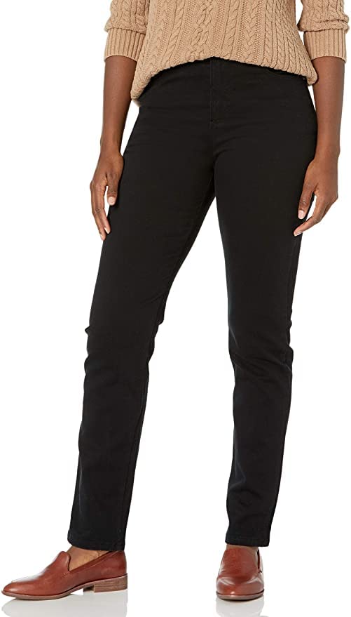 Gloria Vanderbilt Women's Amanda Classic High Rise Tapered Jean, Black, 6