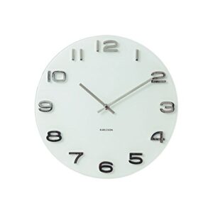 karlsson vintage wall clock, white - modern decorative round clock for home decor