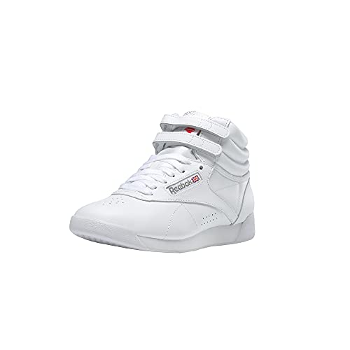 Reebok womens Freestyle Hi Sneaker, White/Silver 2, 7.5 US