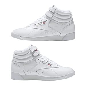 Reebok womens Freestyle Hi Sneaker, White/Silver 2, 7.5 US