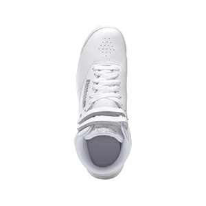 Reebok womens Freestyle Hi Sneaker, White/Silver 2, 7.5 US