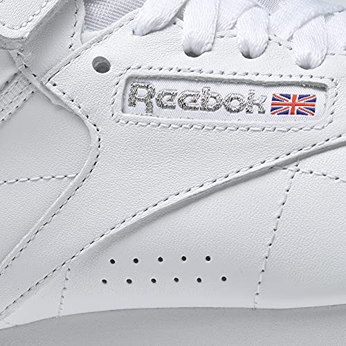 Reebok womens Freestyle Hi Sneaker, White/Silver 2, 7.5 US