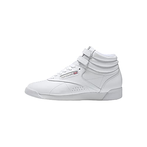 Reebok womens Freestyle Hi Sneaker, White/Silver 2, 7.5 US