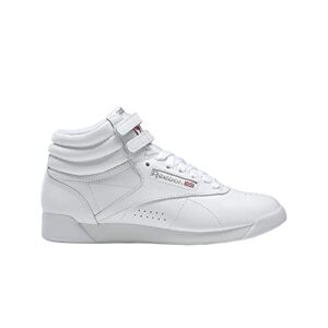 Reebok womens Freestyle Hi Sneaker, White/Silver 2, 7.5 US