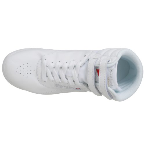 Reebok womens Freestyle Hi Sneaker, White/Silver 2, 7.5 US