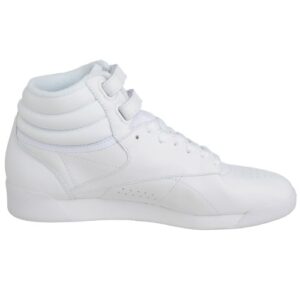 Reebok womens Freestyle Hi Sneaker, White/Silver 2, 7.5 US