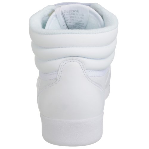 Reebok womens Freestyle Hi Sneaker, White/Silver 2, 7.5 US