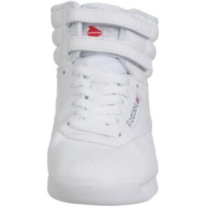 Reebok womens Freestyle Hi Sneaker, White/Silver 2, 7.5 US