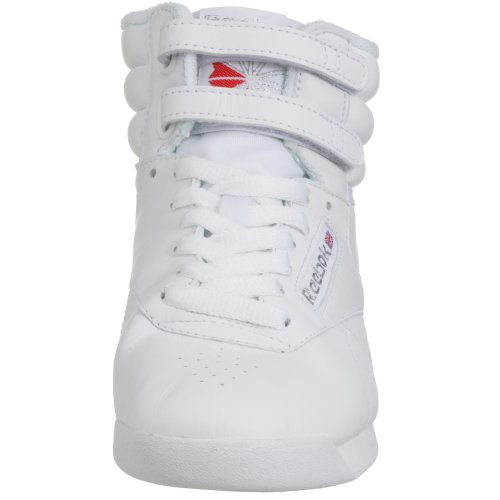 Reebok womens Freestyle Hi Sneaker, White/Silver 2, 7.5 US