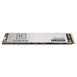 TEAMGROUP T-CREATE CLASSIC 1TB for Creators 3D NAND TLC NVMe 1.3 M.2 PCIe Gen3x4 2280 Internal Solid State Drive SSD (Read Speed up to 2100MB/s) TBW 600TB for Laptop & PC Desktop TM8FPE001T0C611