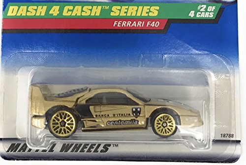 Hot Wheels - 1998 - Dash 4 Cash Series - Ferrari F40 - Gold Metallic Paint - 2 of 4 - Collector #722 - Limited Edition - Collectible 1:64 Scale