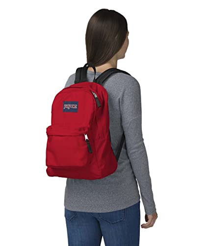 JanSport SuperBreak One Backpack, Red Tape - Durable, Lightweight Bag with 1 Main Compartment, Front Utility Pocket with Built-in Organizer - Premium Backpack