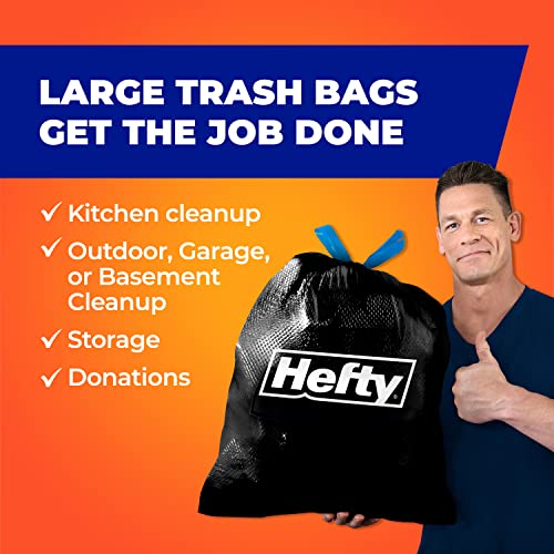 Hefty Ultra Strong Multipurpose Large Trash Bags, Black, Unscented, 30 Gallon, 14 Count