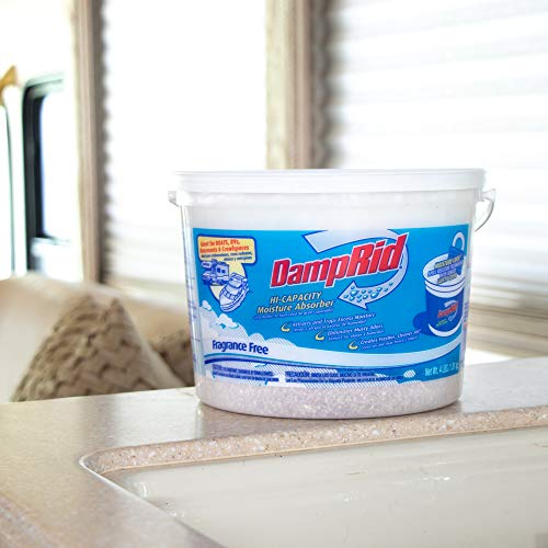 DampRid Moisture Absorber Hi-Capacity Bucket, 4 lb., Fragrance Free, For Fresher, Cleaner Air in Large Spaces, Lasts Up To 6 Months, No Electricity Required