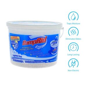 DampRid Moisture Absorber Hi-Capacity Bucket, 4 lb., Fragrance Free, For Fresher, Cleaner Air in Large Spaces, Lasts Up To 6 Months, No Electricity Required