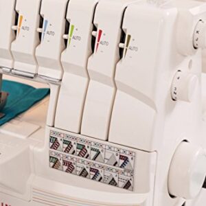 SINGER | Professional 14T968DC Serger Overlock with 2-3-4-5 Stitch Capability, 1300 Stitches per minute, & Self Adjusting - Sewing Made Easy,White