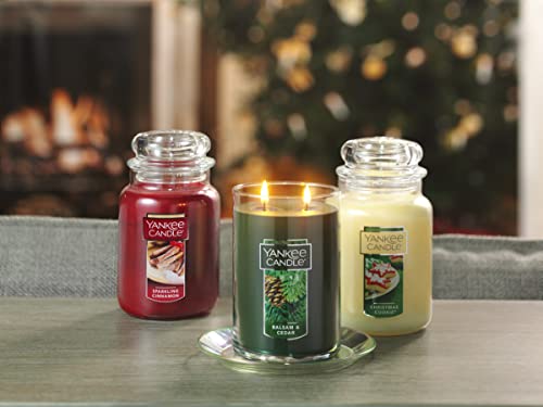 Yankee Candle Balsam & Cedar Scented, Classic 22oz Large Tumbler 2-Wick Candle, Over 75 Hours of Burn Time