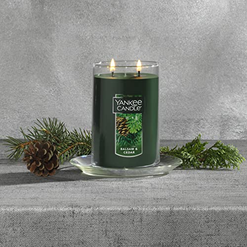 Yankee Candle Balsam & Cedar Scented, Classic 22oz Large Tumbler 2-Wick Candle, Over 75 Hours of Burn Time