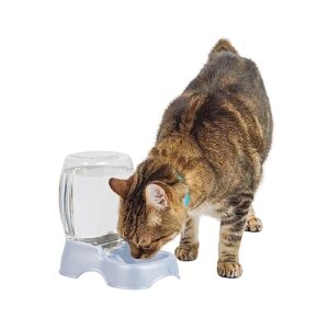 petmate pet cafe waterer cat and dog water dispenser, pearl silver gray, 0.25 gal (24436)