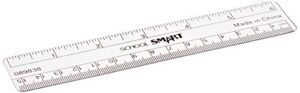school smart plastic ruler, flexible, 6 in l, clear