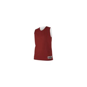 alleson athletic women's reversible tank, cardinal/white, small