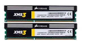 corsair memory cmx8gx3m2a1600c9 xms3 8gb (2x4gb) ddr3 1600 mhz (pc3 12800) desktop memory 1.65v